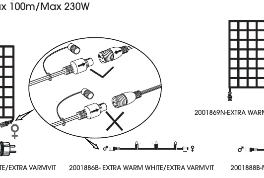 Connection diagram for the lighting chain