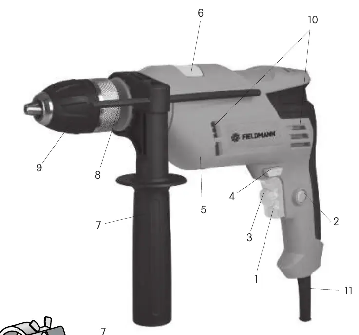 Drill parts identification diagram