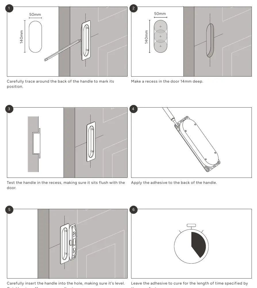 Medium pull handle installation steps