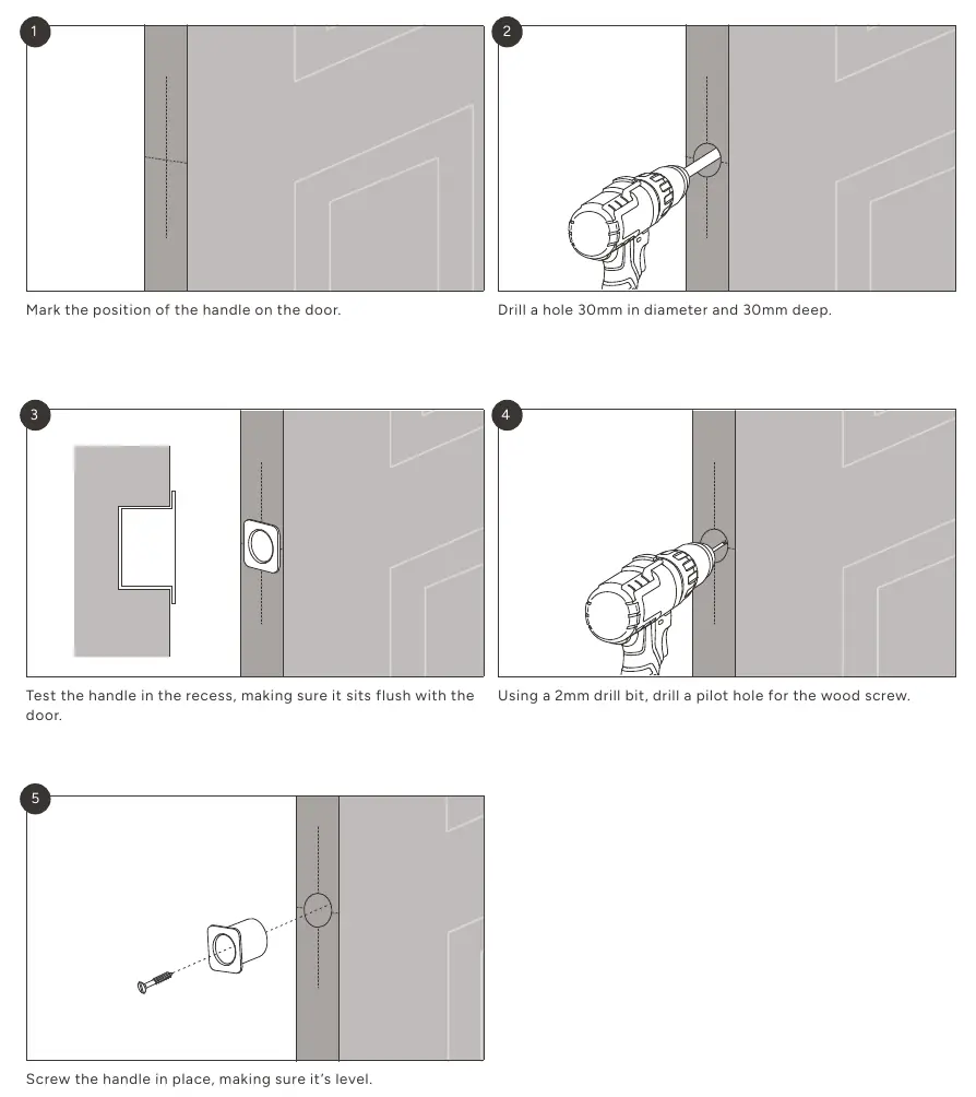 Edge pull handle installation steps