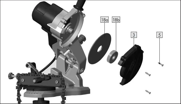 Replacing the grinding disc