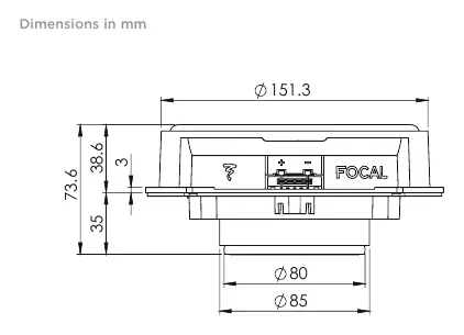 Mechanical drawing with dimensions in mm