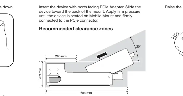 Inserting the device into the mount