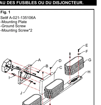 Fig. 1: Mounting plate installation and component assembly