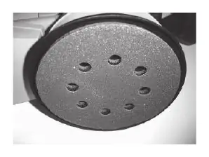 Close-up of the sanding pad.