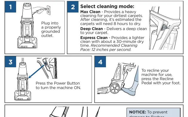 Cleaning modes and operation