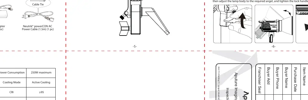 Installation steps for the light