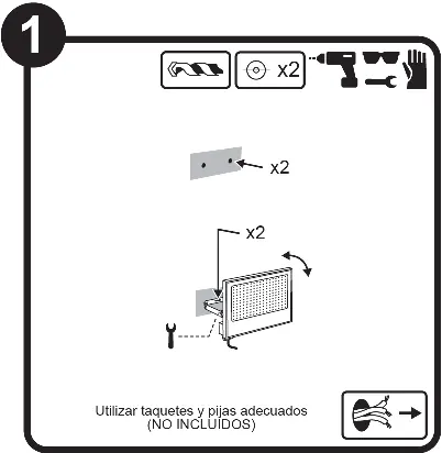 Mounting the fixture using anchors and screws.
