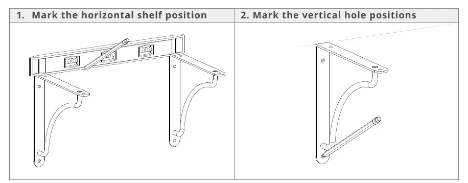 Marking shelf and hole positions