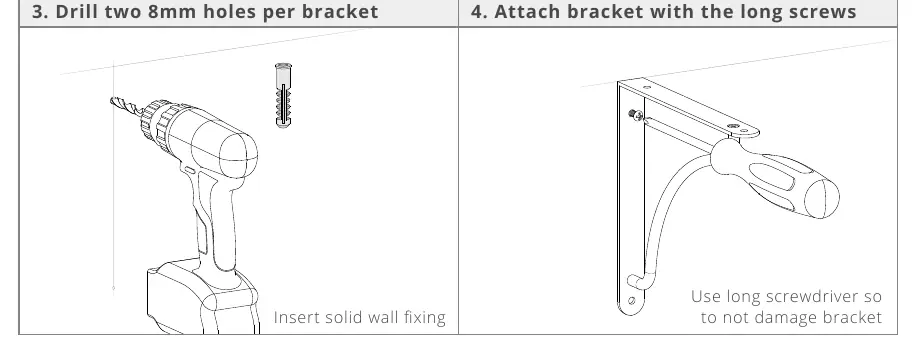 Drilling holes and attaching the bracket