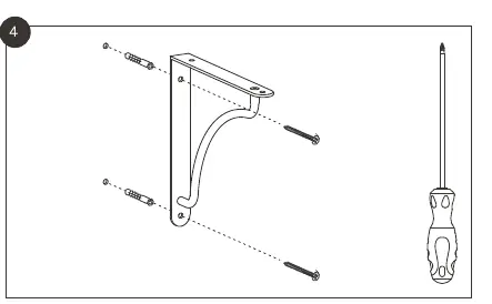 Step 4: Fix the bracket to the wall.