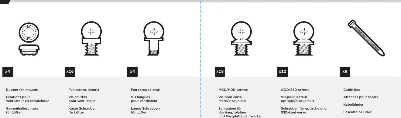 Package contents and hardware list