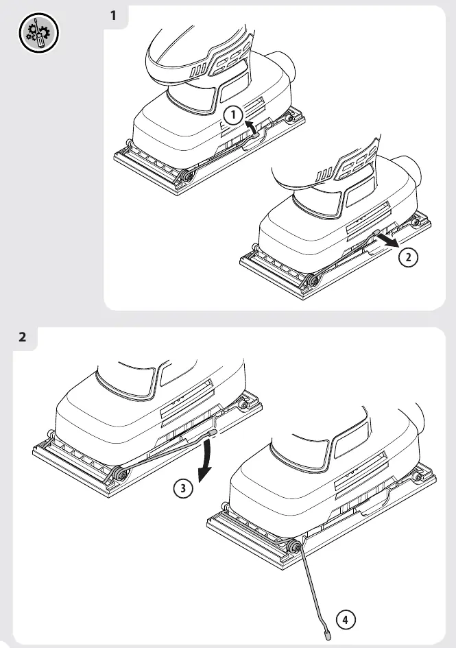 Sanding paper attachment steps