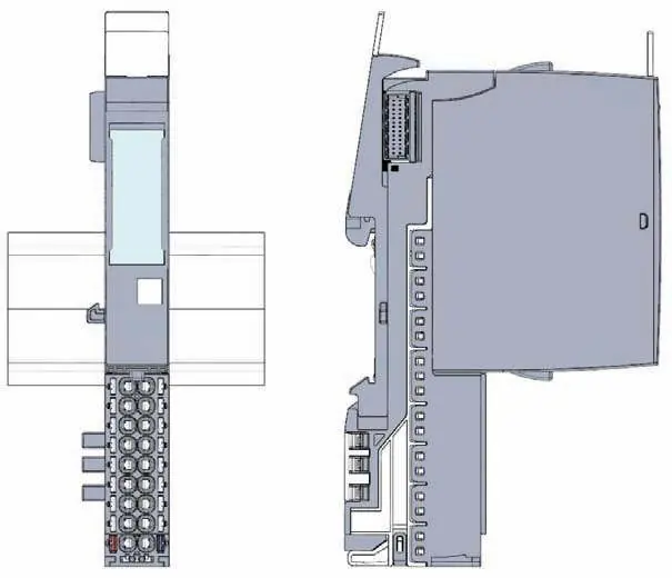 Dimensional drawing of the CM PtP communication module