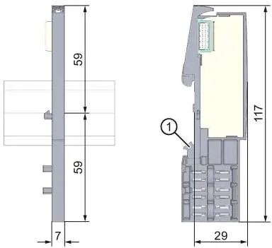 Dimensional drawing of the server module