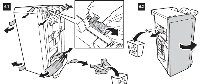 Removing internal shipping materials.