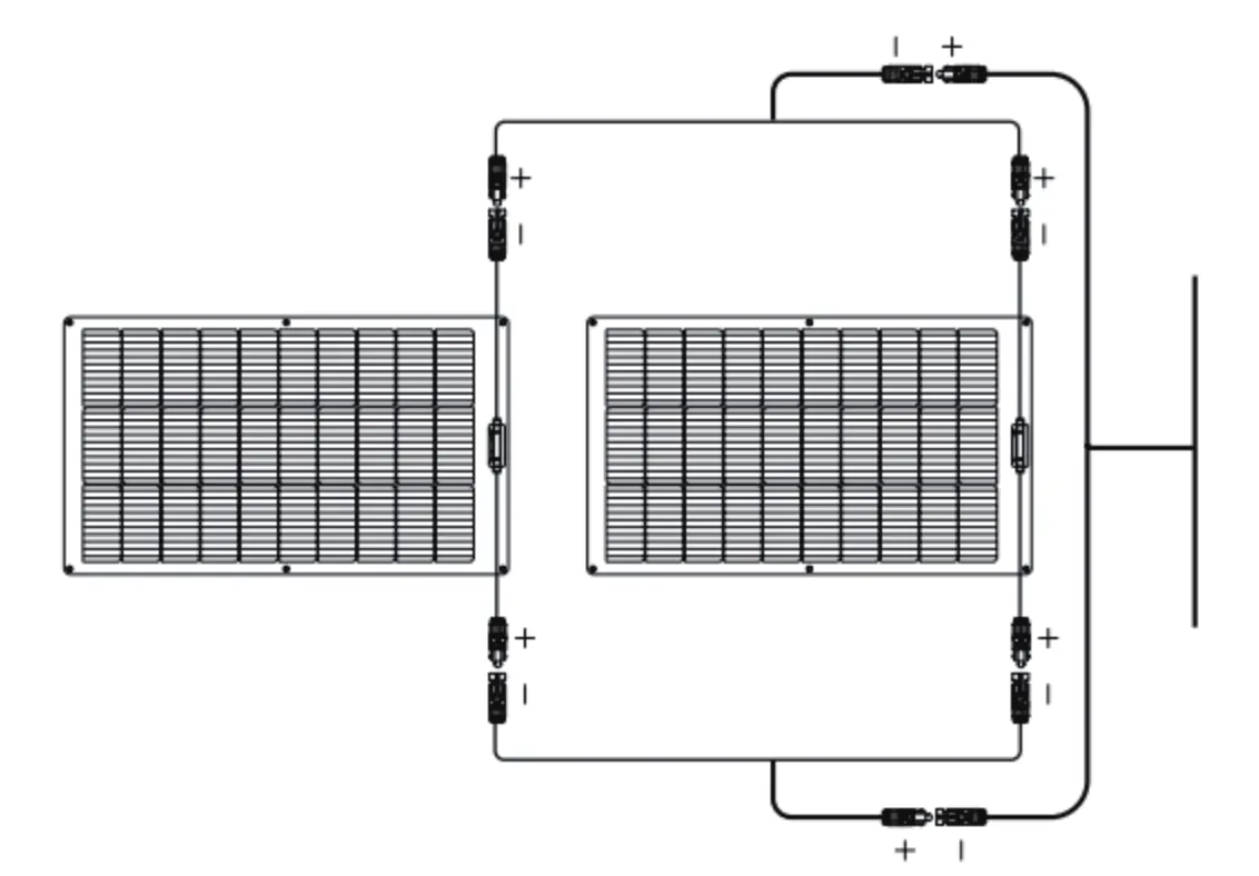 Series and Parallel connection diagrams for the solar panels.