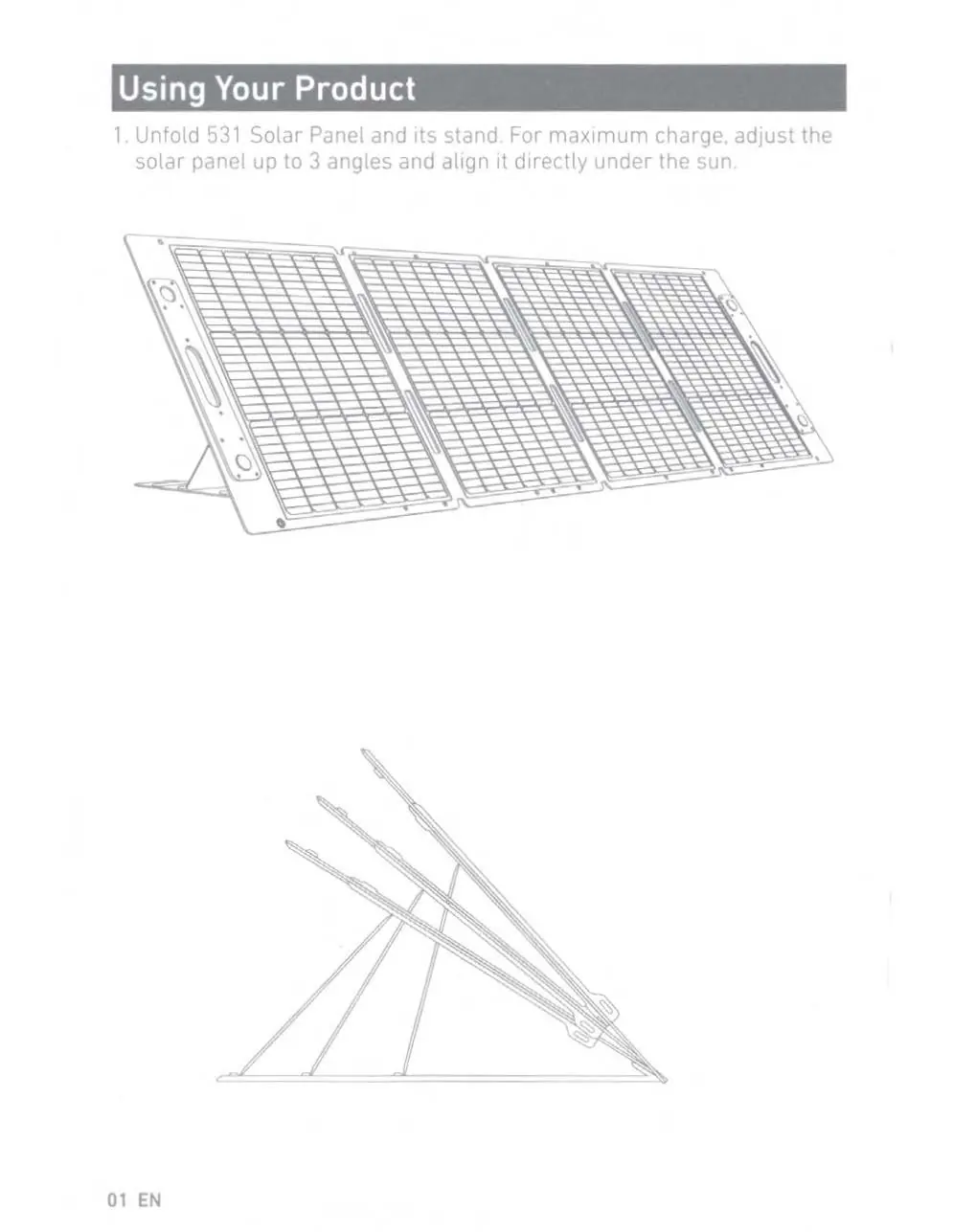 Adjusting the solar panel stand angles