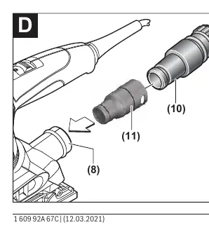 External dust extraction (D)