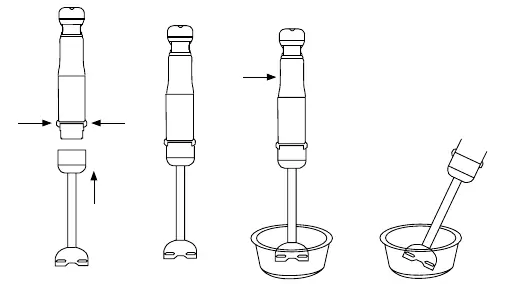 Assembly steps for the hand blender