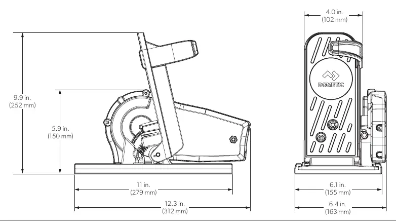 Rear (Stern) Mount Engine Control Dimensions