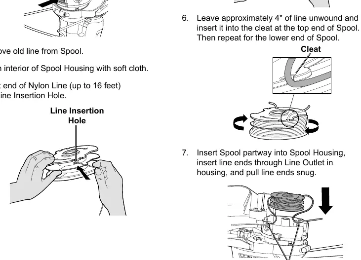 Replacing the nylon line
