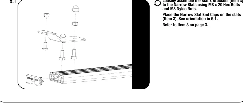 Assembling the Slat Z Brackets to the Narrow Slats.