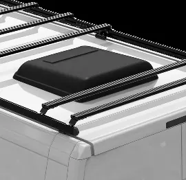 Slat spacing around a roof A/C unit.