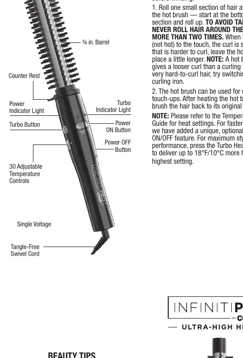 Diagram of the Conair Hot Brush components