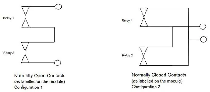 Relay wiring configurations for safety functions