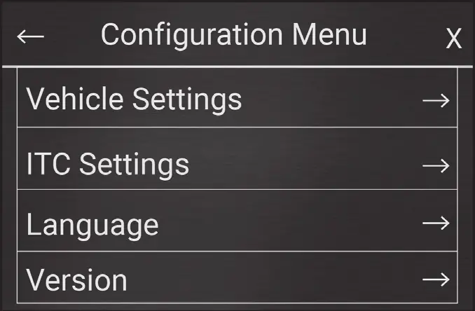 Configuration Menu