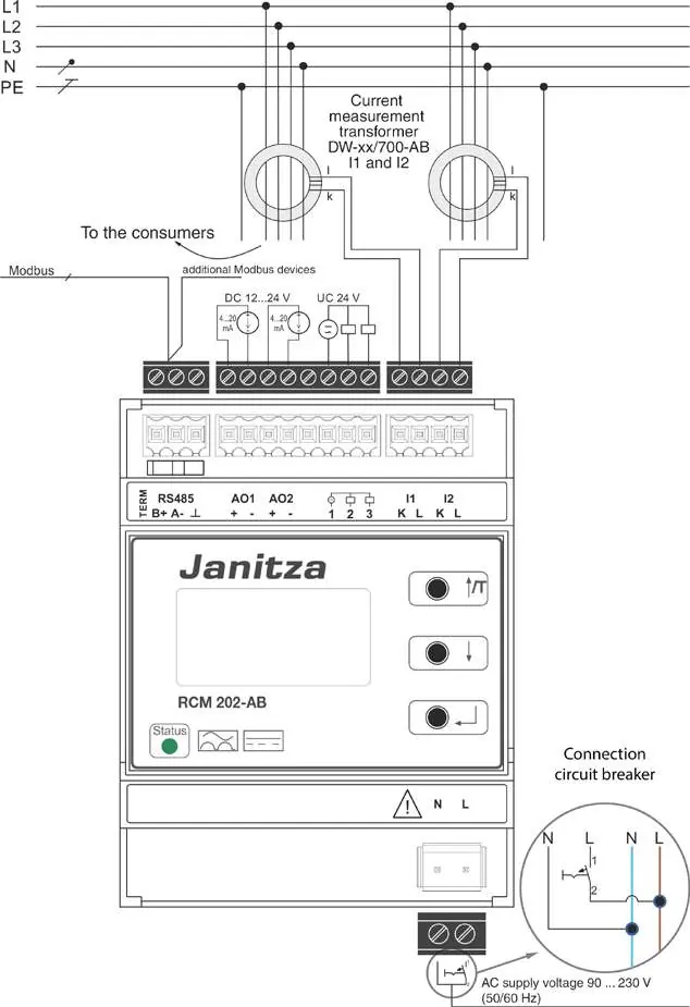Wiring diagram for RCM 202-AB