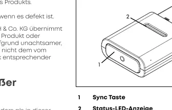Product Overview showing Sync button and LED indicator