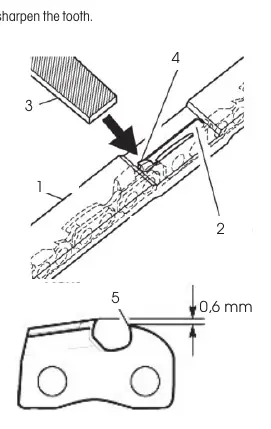 Filing the depth gauge