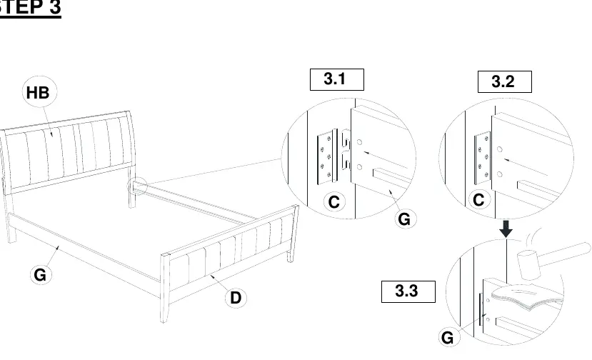 Step 3: Attaching bed rails