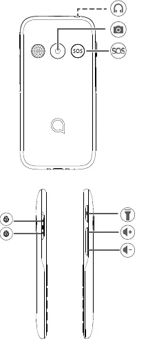 Back and side view of the Alcatel 2020X.