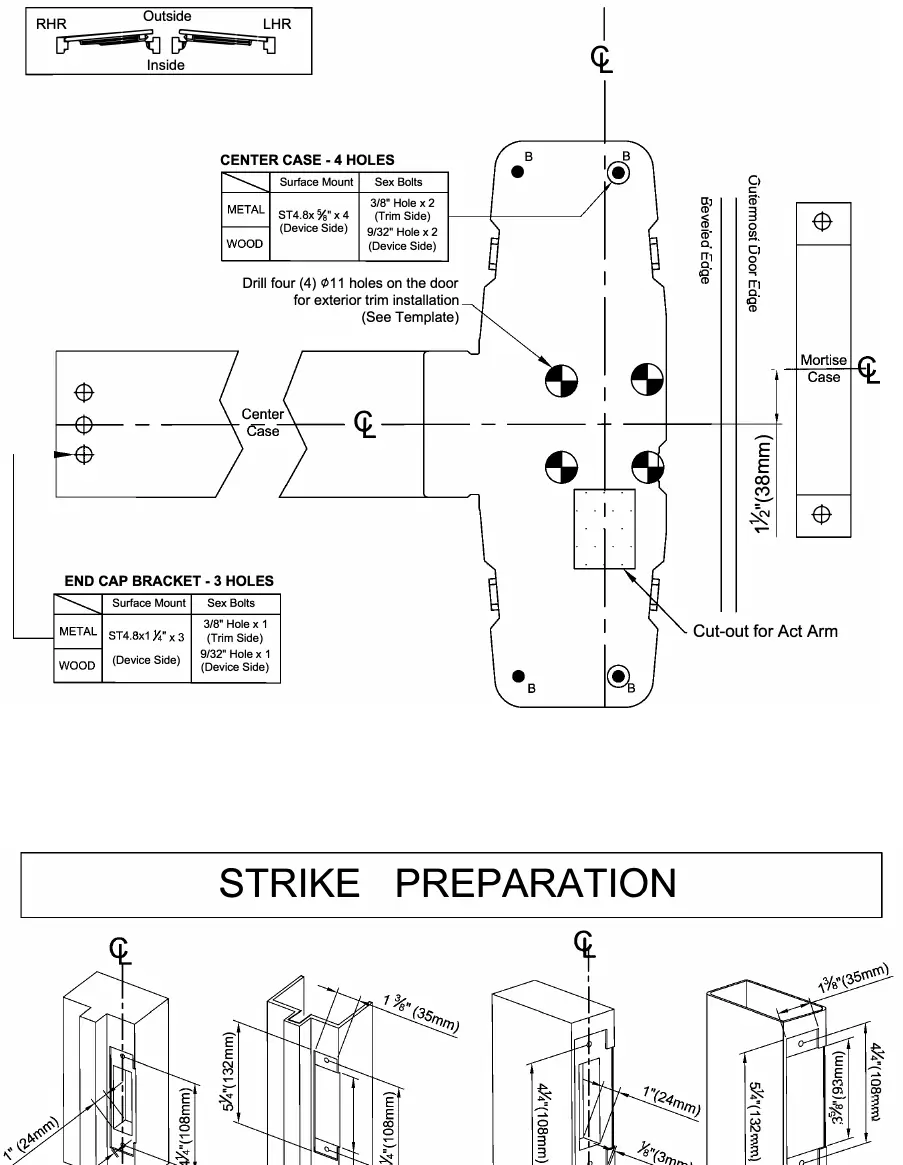 Door preparation chart.