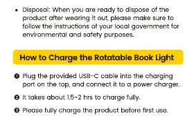 Charging instructions
