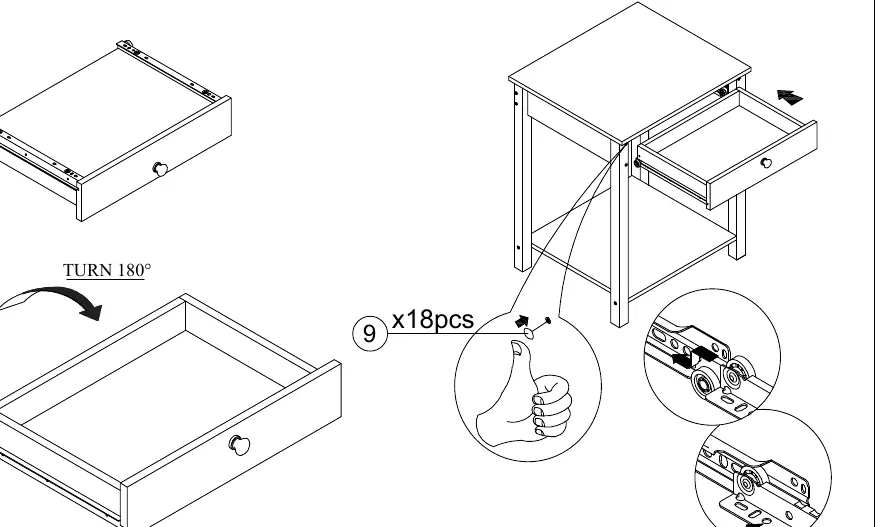 Steps 12 and 13: Final drawer insertion