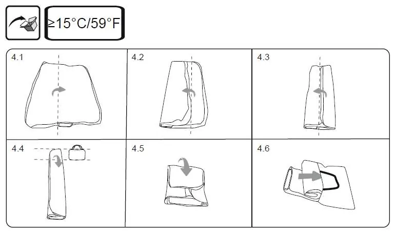 Folding instructions for storage