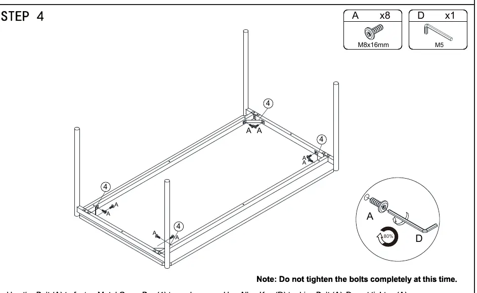 Step 4: Attaching Metal Cross Bar