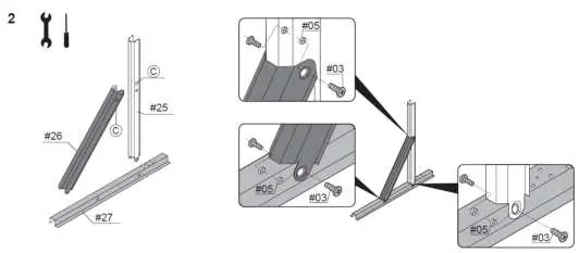 Initial assembly steps for the pool frame.