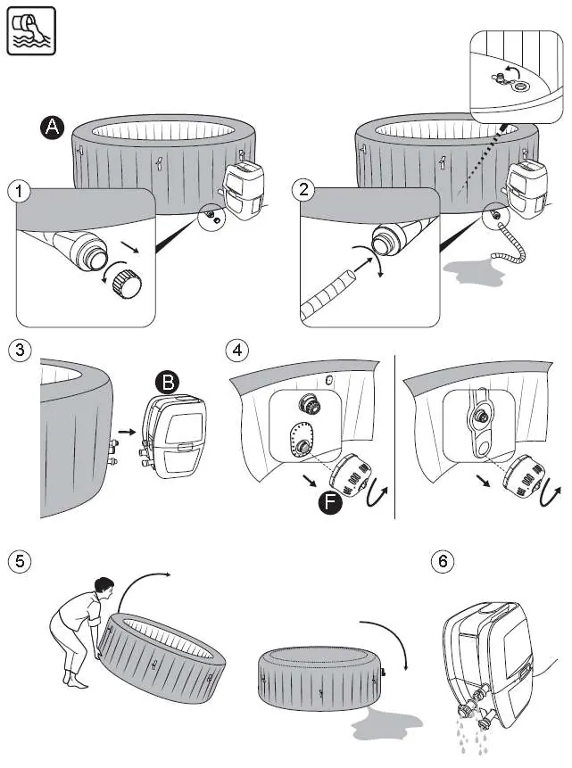 Spa assembly and inflation steps