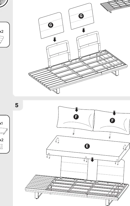 Step 4 and 5: Cushion placement