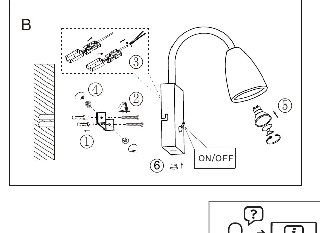 Hardwired installation method (Option B)