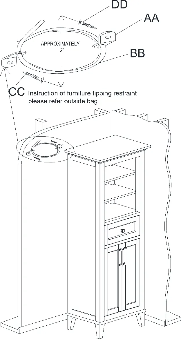 Tip restraint hardware installation detail