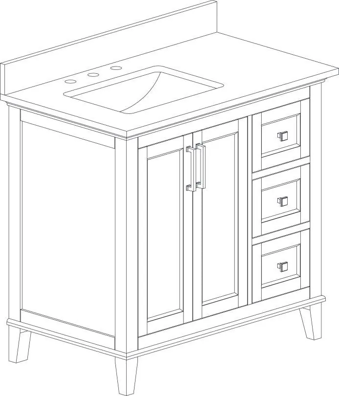 Grayson 37 Inch Single Vanity