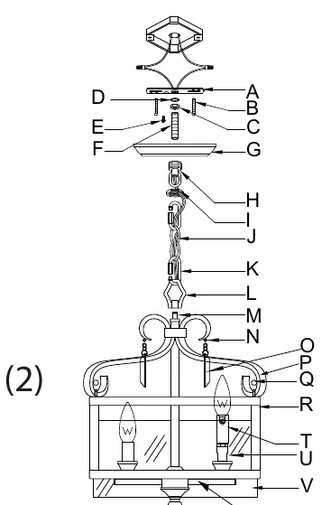 Pendant installation diagram (View 2).