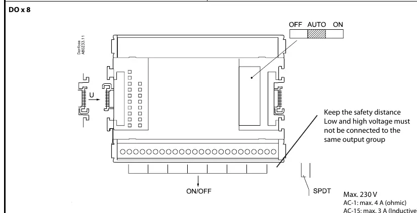 Wiring diagram and safety warnings