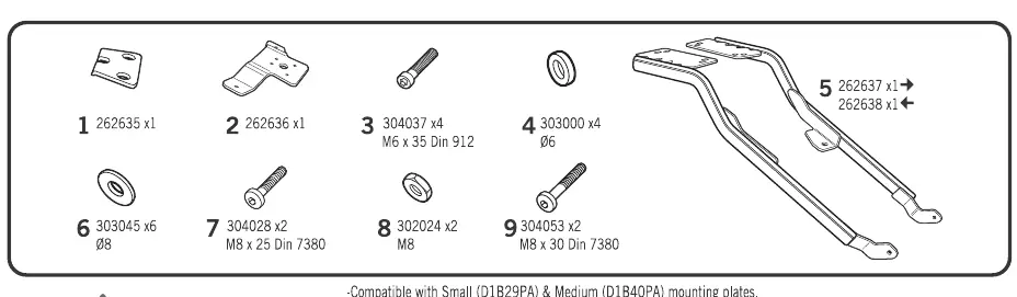Parts list for the V0VR50ST kit